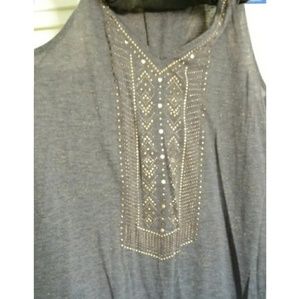 Glittery grey studded tanktop